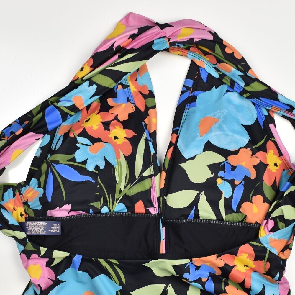 Swim RX Floral Plunge Twist Back One Piece Swimsuit - XL - Picture 6 of 7
